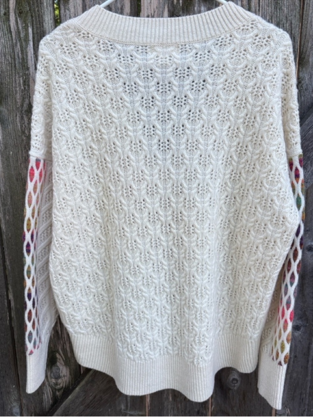 Like New Anthropologie Maeve Cable Knit Lambswool Sweater Generous Small - Picture 7 of 9